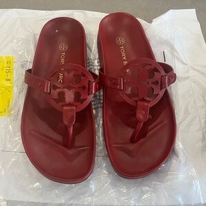 Tory Burch Miller Cloud Thong Sandal 7.5 red